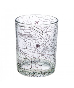 Ανεμοφωτιστικό 'Modern Art' Γυαλί Μαύρο/Διάφανο 12.5x10cm