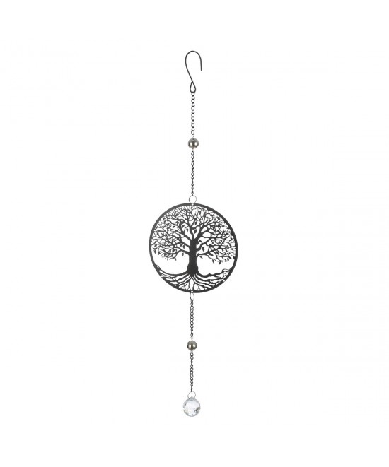  Κρεμάστρα Round Tree Of Life Motif Metal Black 15X3X58Cm 15X3X58Cm