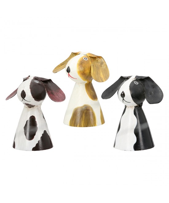  Φιγούρα φράχτη Dog Metal White Assorted 3 Times 7X6X7Cm 7X6X7Cm
