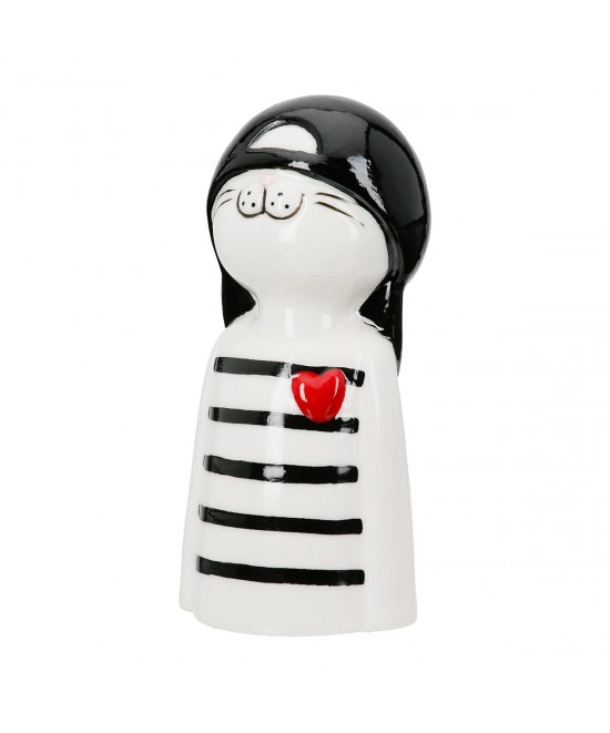  Figure Cat Porcelain White 2 Assorted 6X5X12Cm 6X5X12Cm