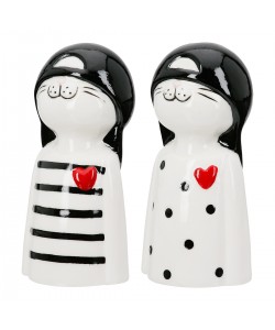  Figure Cat Porcelain White 2 Assorted 6X5X12Cm 6X5X12Cm