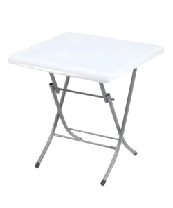 Τραπέζι Κήπου Πτυσσόμενο Λευκό Μέταλλο/Πλαστικό 80x80x75cm