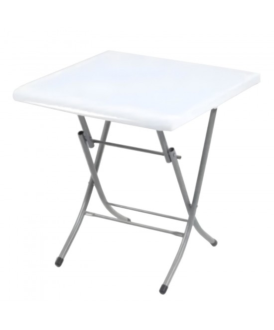 Τραπέζι Κήπου Πτυσσόμενο Λευκό Μέταλλο/Πλαστικό 80x80x75cm