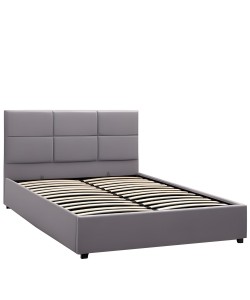 Κρεβάτι Διπλό ArteLibre CLOUDREST Γκρι Ύφασμα 214x168x109cm (Στρώμα 160x200cm)