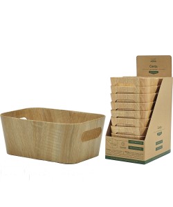 Καλάθι Φυσικό Ξύλο/Ανακυκλωμένο Χαρτί/Πλαστικό 26x18x11cm Σε 10 Χρώματα