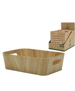 Καλάθι Φυσικό Ξύλο/Πλαστικό Επενδυμένο με Ανακυκλωμένο Χαρτί 37x26x11cm