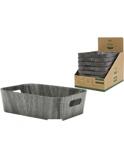 Καλάθι Γκρι Πλαστικό/Χαρτί 37x26x11cm Σε 6 Χρώματα