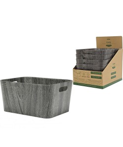 Καλάθι Γκρι Πλαστικό/Ανακυκλωμένο Χαρτί 40x30x20cm