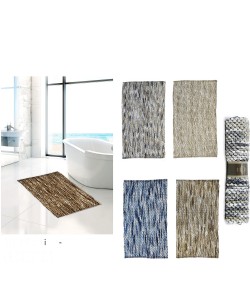 Πατάκι Μπάνιου Πολύχρωμο Μικροϊνες/Βαμβάκι 50x80cm Σε 4 Χρώματα