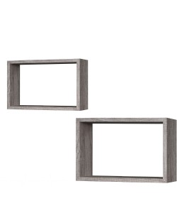 Ράφια Γκρι Δρυς 40x27x12cm/36.5x23.5x12cm 2Τμχ