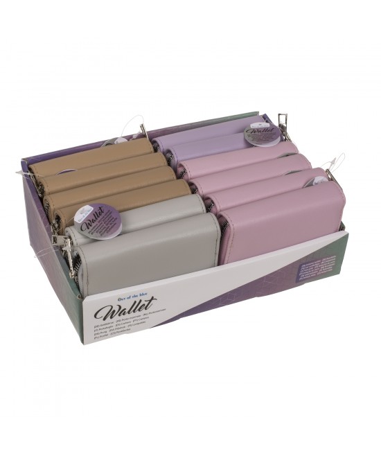 Πορτοφόλι Με Φερμουάρ Δερματίνη 12x9cm Σε 4 Χρώματα