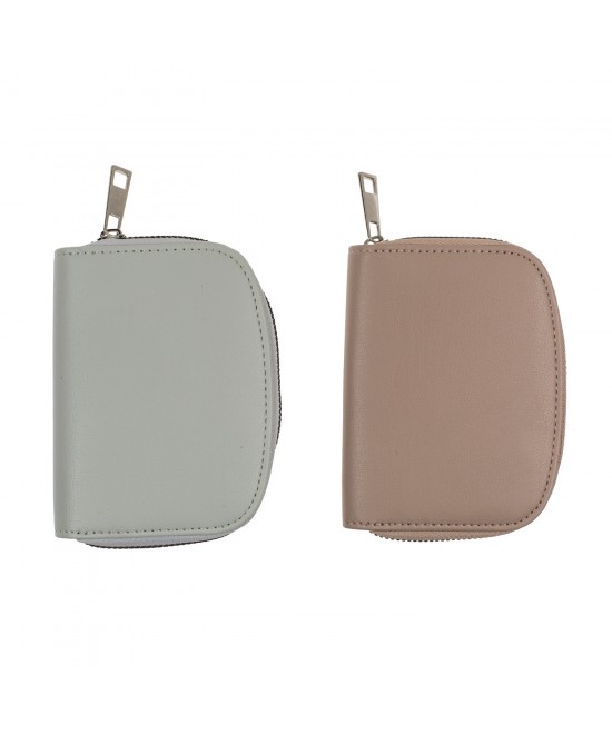 Πορτοφόλι Με Φερμουάρ Δερματίνη 12x9cm Σε 4 Χρώματα