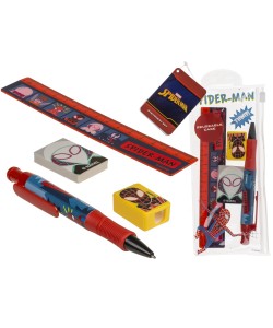 Σετ Γραφικής Ύλης Spider-Man Με Χάρακα Στυλό Γόμα Και Ξύστρα Σε Κασετίνα
