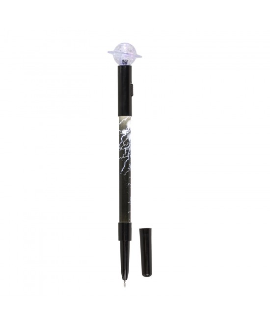 Στυλό Fineliner Με Λαμπάκι LED Πλανήτης Ποσειδώνας Μπαταρίας Μαύρο Πλαστικό 21cm