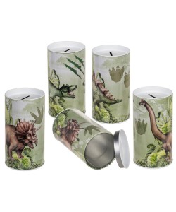 Κουμπαράς Δεινόσαυρος Με Αποσπώμενο Καπάκι Μέταλλο 15.5x8cm Σε 4 Σχέδια