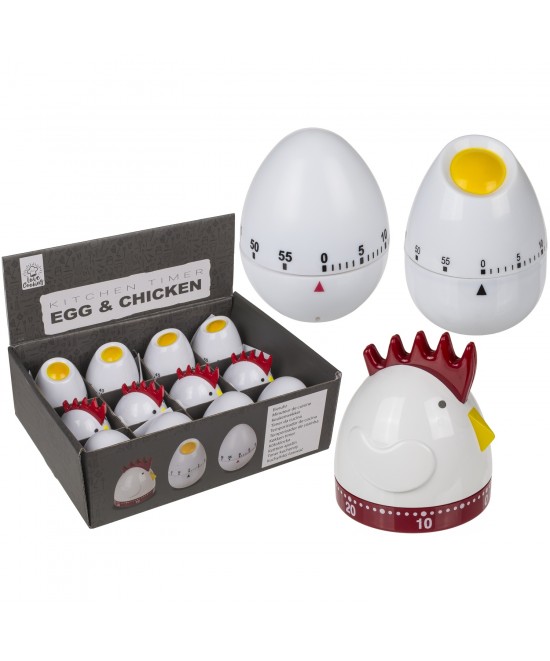 Χρονόμετρο Κουζίνας Αβγό Και Κόκορας 8x7cm Σε 3 Σχέδια