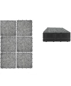 Πλακάκια Δαπέδου Μαύρο Πέτρα 30.5x30.5x2cm 6Τμχ