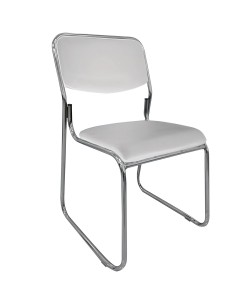 Καρέκλα Επισκέπτη FLEXVISIT Λευκό/Χρώμιο PU/Μέταλλο 40x41x81cm