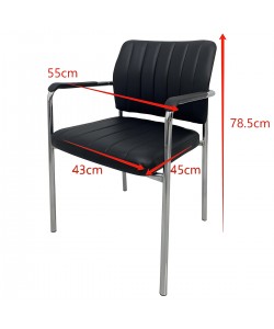 Καρέκλα Επισκέπτη PROGUEST Μαύρο/Χρώμιο PU/Μέταλλο 45x43x78.5cm