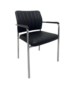 Καρέκλα Επισκέπτη PROGUEST Μαύρο/Χρώμιο PU/Μέταλλο 45x43x78.5cm