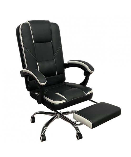 Καρέκλα Γραφείου OPTISEAT Μαύρο/Λευκό PVC/Μέταλλο 67x65x105-115cm