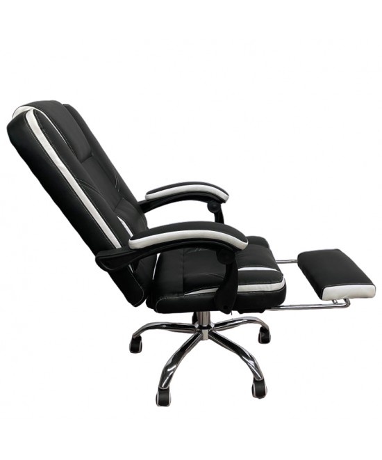 Καρέκλα Γραφείου OPTISEAT Μαύρο/Λευκό PVC/Μέταλλο 67x65x105-115cm