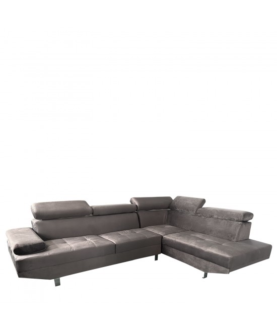 Καναπές Γωνιακός ArteLibre OZMA Γκρι Ύφασμα 254x160x70cm Καναπές Γωνιακός ArteLibre OZMA Γκρι Ύφασμα 254x160x70cm