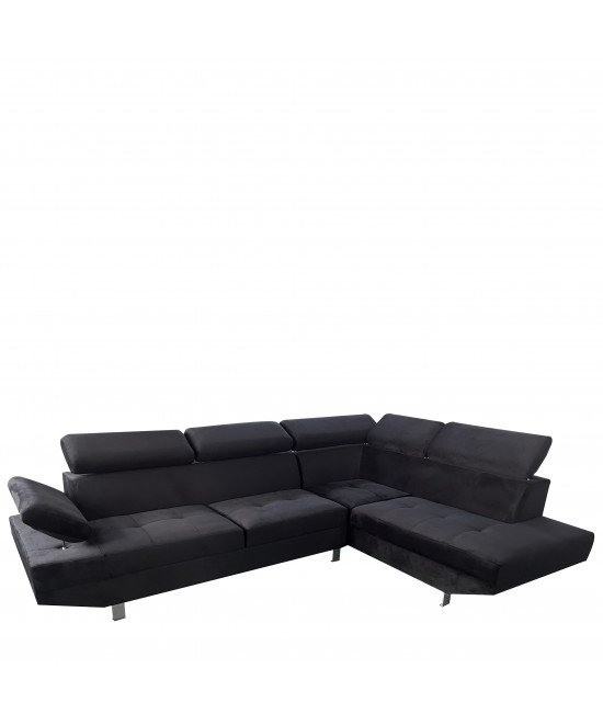 Καναπές Γωνιακός ArteLibre OZMA Μαύρο Ύφασμα 254x160x70cm Καναπές Γωνιακός ArteLibre OZMA Μαύρο Ύφασμα 254x160x70cm