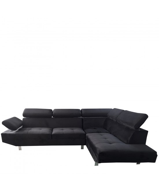 Καναπές Γωνιακός ArteLibre OZMA Μαύρο Ύφασμα 254x160x70cm Καναπές Γωνιακός ArteLibre OZMA Μαύρο Ύφασμα 254x160x70cm