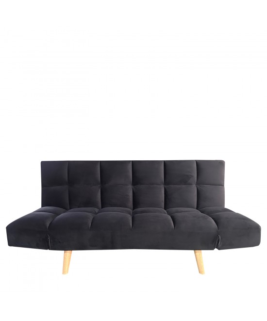 Καναπές Κρεβάτι Τριθέσιος ArteLibre ELVINA Μαύρο Ύφασμα 182x82x88cm