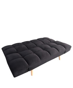 Καναπές Κρεβάτι Τριθέσιος ArteLibre ELVINA Μαύρο Ύφασμα 182x82x88cm