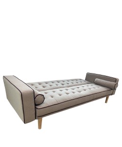 Καναπές Κρεβάτι Τριθέσιος ArteLibre AUBREY Καφέ Ύφασμα 224x88x84cm