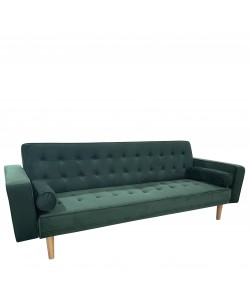 Καναπές Κρεβάτι Τριθέσιος ArteLibre AUBREY Πράσινο Ύφασμα 224x88x84cm