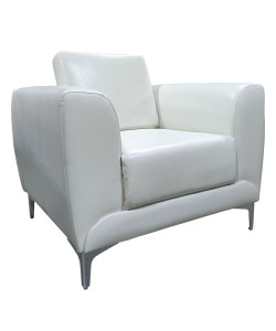 Πολυθρόνα ArteLibre ELFRIC Λευκό PU 89x81x81cm
