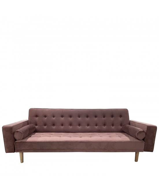 Καναπές Κρεβάτι Τριθέσιος ArteLibre AUBREY Σάπιο Μήλο Ύφασμα 224x88x84cm