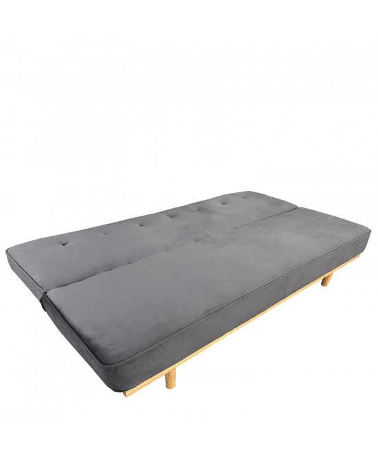 Καναπές Κρεβάτι Τριθέσιος ArteLibre CELESTE Γκρι Ύφασμα 193x85x88cm