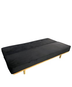 Καναπές Κρεβάτι Τριθέσιος ArteLibre CELESTE Μαύρο Ύφασμα 193x85x88cm