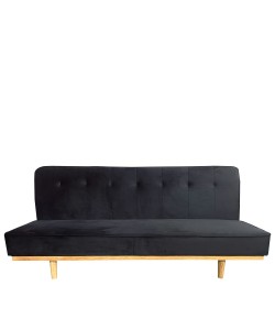 Καναπές Κρεβάτι Τριθέσιος ArteLibre CELESTE Μαύρο Ύφασμα 193x85x88cm
