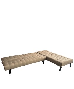 Καναπές Κρεβάτι Γωνιακός ArteLibre MAGUS Καφέ Ύφασμα 254x77/163x74cm