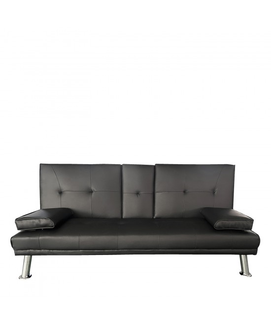 Καναπές Κρεβάτι Τριθέσιος ArteLibre ALFRED Μαύρο PU 164x76.5x79cm Καναπές Κρεβάτι Τριθέσιος ArteLibre ALFRED Μαύρο PU 164x76.5x79cm