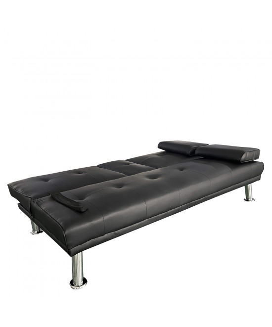 Καναπές Κρεβάτι Τριθέσιος ArteLibre ALFRED Μαύρο PU 164x76.5x79cm Καναπές Κρεβάτι Τριθέσιος ArteLibre ALFRED Μαύρο PU 164x76.5x79cm