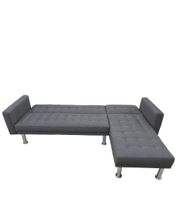 Καναπές Κρεβάτι Γωνιακός ArteLibre OBERON Γκρι Ύφασμα 240x102/175x40cm