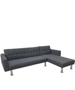 Καναπές Κρεβάτι Γωνιακός ArteLibre OBERON Γκρι Ύφασμα 240x102/175x40cm