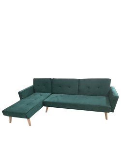 Καναπές Κρεβάτι Γωνιακός ArteLibre EMILIA Πράσινο Ύφασμα 267x153x85cm