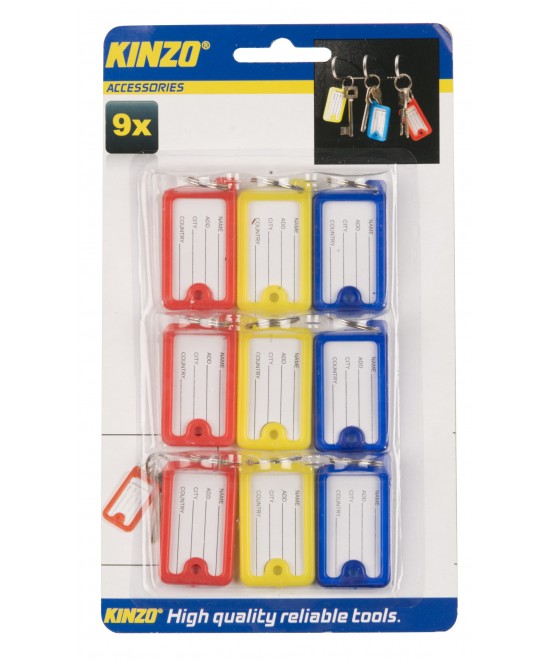Μπρελόκ Κλειδιών Ταμπελάκια ΚΙΝΖΟ Διάφορα Χρώματα 13x2x22cm Σετ 9τμχ