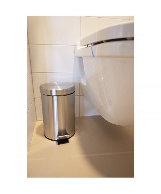 Κάδος Πεντάλ 3L και Βούρτσα Τουαλέτας Ανοξείδωτο Ατσάλι 2Τμχ