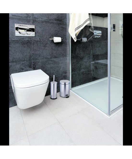 Κάδος Πεντάλ 3L και Βούρτσα Τουαλέτας Ανοξείδωτο Ατσάλι 2Τμχ