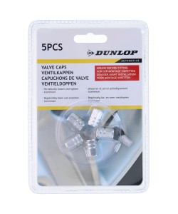 Καπάκια Βαλβίδων Ασημί Αλουμίνιο DUNLOP 5Τμχ