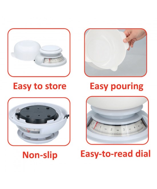 Ζυγαριά Κουζίνας 5kg Λευκή ALPINA