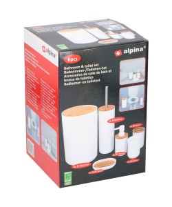 Σετ Μπάνιου και Τουαλέτας 6Τμχ Λευκό ALPINA